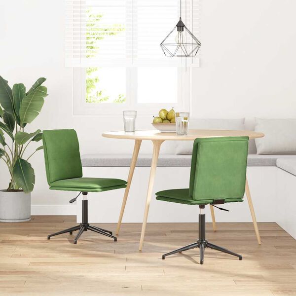 vidaXL virtuves krēsli, 2 gab., gai&scaron;i zaļ&scaron; samts