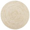 vidaXL paklājs, 120 cm, roku darbs, džuta, balts un dabīgs