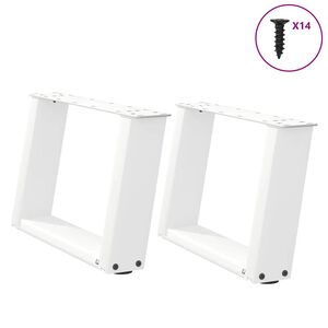 vidaXL kafijas galdiņa kājas, 2 gab., U-veida, baltas, 40x(30-31) cm, tērauds