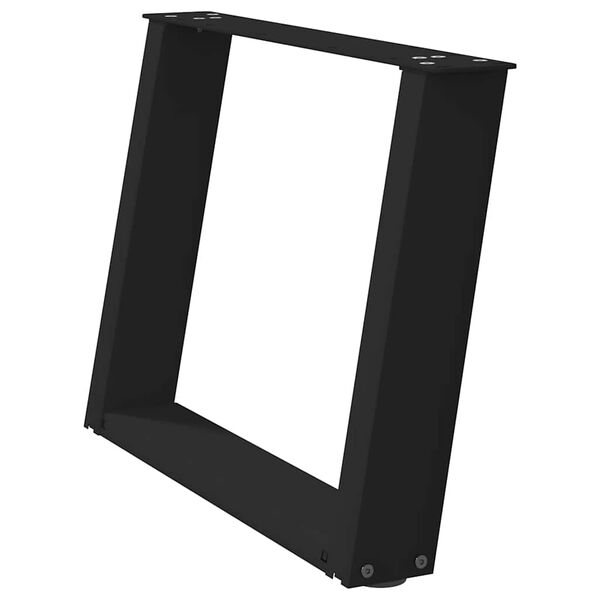 vidaXL kafijas galdiņa kājas, 2 gab., U-veida, melnas, 60x(42-43) cm, tērauds