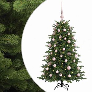 vidaXL Mākslīgā Ziemassvētku egle ar bumbiņu 120 cm 150 LED