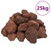 vidaXL vulkāniskie ieži, 25 kg, sarkani, 5-8 cm