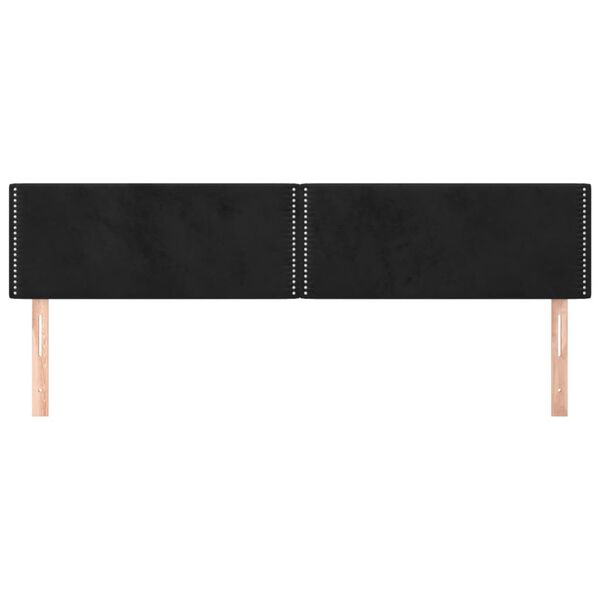 vidaXL gultas galvgaļi, melns, 180x5x78/88 cm, samts