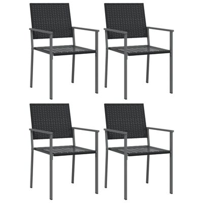 vidaXL dārza krēsli, 4 gab., 54x62,5x89 cm, PE rotangpalma, melni