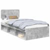 vidaXL Gultas rāmis Betona pelēks 90 x 190 cm Ciets priedes koks