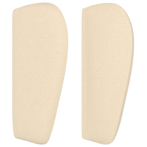 vidaXL galvgalis ar malām, 163x23x78/88 cm, krēmkrāsas audums