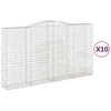 vidaXL arkveida gabiona grozi, 10gb., 400x50x220/240cm, cinkota dzelzs