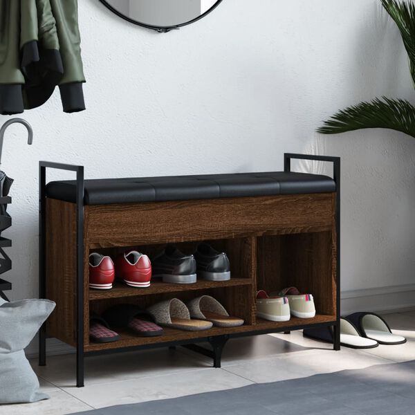 vidaXL apavu skapītis, brūns, 85,5x32x57,5 cm, inženierijas koks