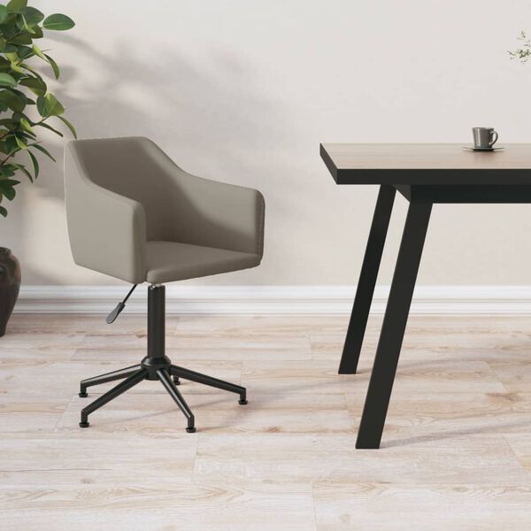 vidaXL grozāms virtuves krēsls, gai&scaron;i pelēks samts