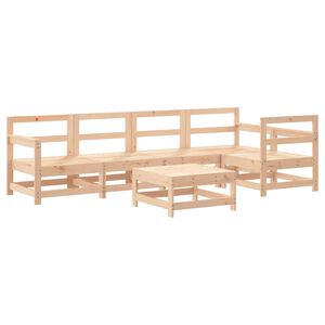 vidaXL 6-daļīgs dārza atpūtas mēbeļu komplekts, priedes masīvkoks
