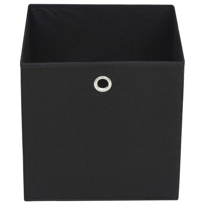 vidaXL uzglabāšanas kastes, 4 gab., melns neausts audums, 32x32x32 cm