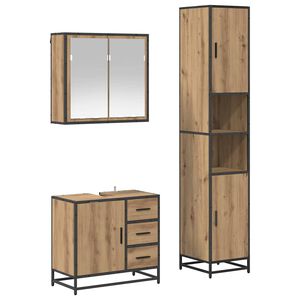 vidaXL Vannas istabas mēbeļu komplekts ar plauktu 3 pcs Artisānā ozols
