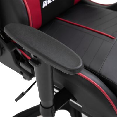 vidaXL datorspēļu krēsls ar kāju balstu, vīnsarkana mākslīgā āda