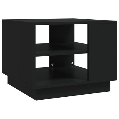 vidaXL kafijas galdiņš, melns, 55x55x43 cm, skaidu plāksne