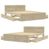 vidaXL gultas rāmis ar galvgali, ozolkoka krāsā, 120x200 cm