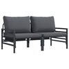 vidaXL Āra mēbeles 2 Gabals Antracīts 80 x 80 x 71 cm Tērauds