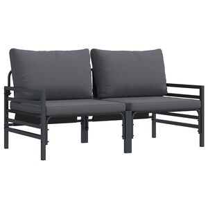vidaXL Āra mēbeles 2 Gabals Antracīts 80 x 80 x 71 cm Tērauds