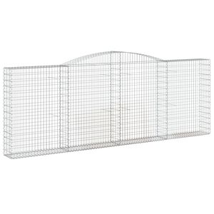 vidaXL arkveida gabiona grozs, 400x30x140/160 cm, cinkota dzelzs