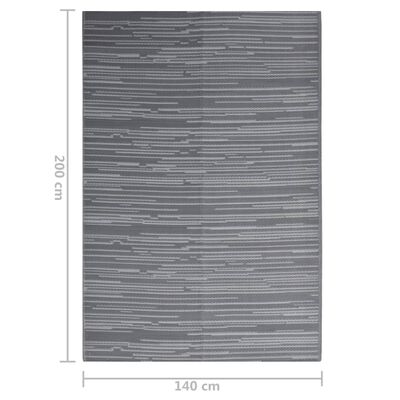 vidaXL āra paklājs, antracītpelēks, 140x200 cm, PP