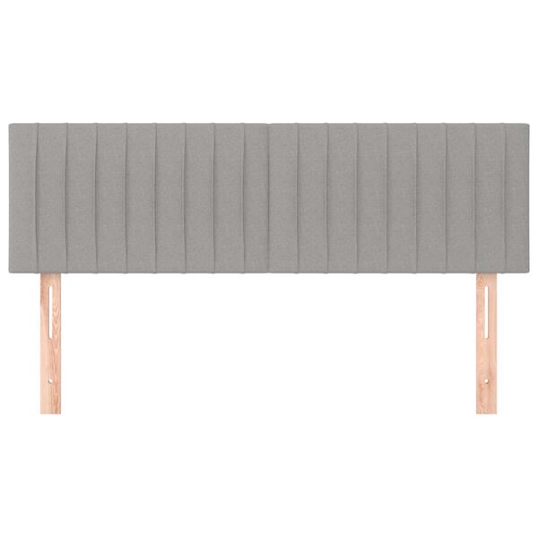 vidaXL gultas galvgaļi, gai&scaron;i pelēks, 144x5x78/88 cm, audums