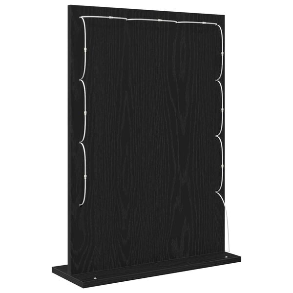 vidaXL Tualetes spogulis ar spoguli Melns ozolkoks 70 x 50 x 18 cm