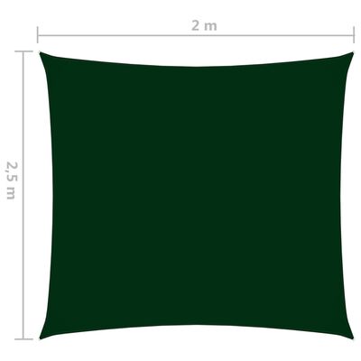 vidaXL saulessargs, taisnstūra, 2x2,5 m, tumši zaļš oksforda audums