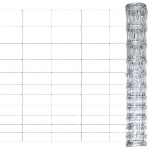 vidaXL dārza žogs, cinkots tērauds, 50 m, 150 cm, sudraba krāsā