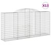 vidaXL arkveida gabiona grozi, 13gb., 300x50x140/160cm, cinkota dzelzs