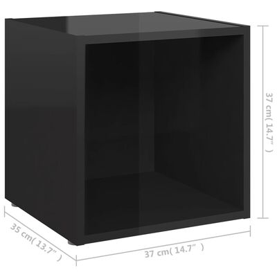 vidaXL 6-daļīgs TV plauktu komplekts, spīdīgi melns, skaidu plāksne