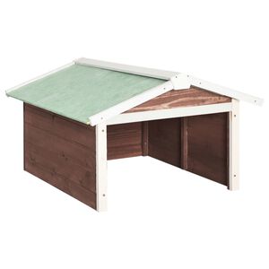vidaXL robotizēta zāles pļāvēja garāža, brūna un balta, 72x87x50 cm