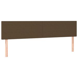vidaXL gultas galvgaļi, tum&scaron;i brūns, 200x5x78/88 cm, audums