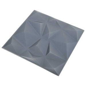 vidaXL Sienas paneļi 12 pcs Dimanta Pelēks 50 x 50 cm XPS Putu
