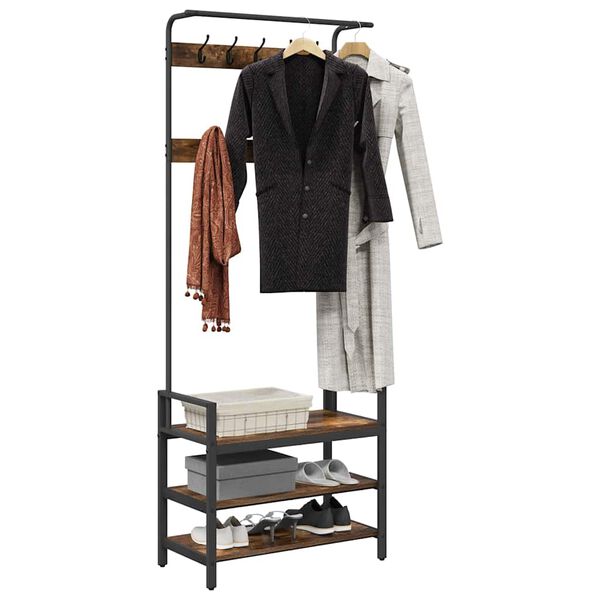 vidaXL Pakaramais Dūmaka ozols 75 x 34 x 184 cm Inženierijas koks