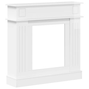 vidaXL Kamīna rāmis Spīdīgi balts 102 x 26 x 100 cm Inženierijas koks