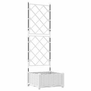 vidaXL Dārza stādītājs Balts 40 x 40 x 125,5 cm PP