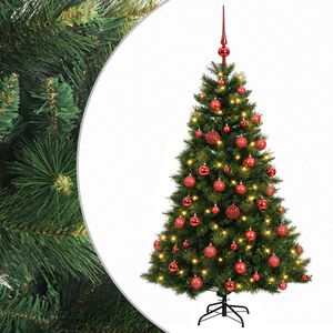 vidaXL Mākslīgā Ziemassvētku egle ar bumbiņu 120 cm 150 LED