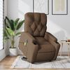 vidaXL elektrisks masāžas krēsls, paceļams, atgāžams, brūns audums