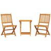 vidaXL 3-daļīgs dārza mēbeļu komplekts, saliekams, akācijas masīvkoks
