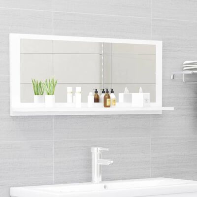 vidaXL vannasistabas spogulis, balts, 90x10,5x37 cm, skaidu plāksne