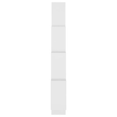 vidaXL sienas plaukts, balts, 90x15x119 cm, skaidu plāksne