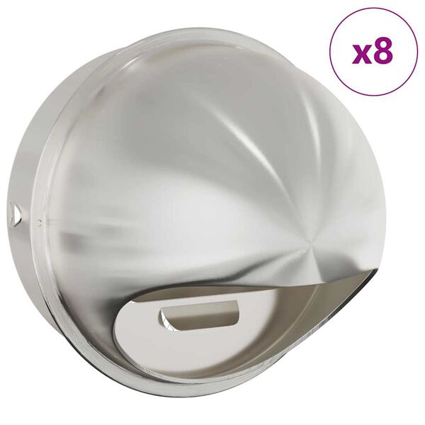 vidaXL Gaisa ventilācijas pārklāji 8 pcs Sudraba 200 mm