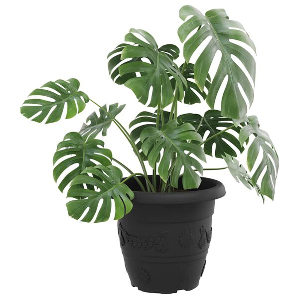 vidaXL Apaļais puķu pods 6 pcs Melna &Oslash; 26 x 21.5 cm Plastmasa