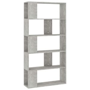 vidaXL grāmatu plaukts, 80x24x159 cm, betonpelēks, inženierijas koks