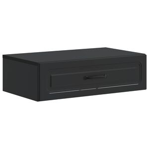 vidaXL Sienas montējamais sānu galds Melns 59 x 34,5 x 17 cm