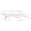 vidaXL izvelkama gulta, 2x(90x200) cm, balta, priedes masīvkoks