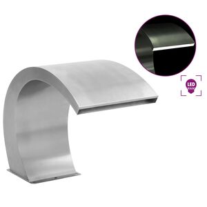 vidaXL baseina strūklaka ar LED, nerūsējo&scaron;s tērauds, 30x60x45 cm