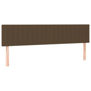 vidaXL gultas galvgaļi, tum&scaron;i brūns, 200x5x78/88 cm, audums