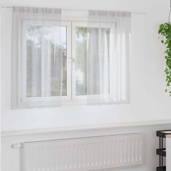 vidaXL Voile aizkaris 2 pcs Gai&scaron;i pelēks 140 x 140 cm Poliesters