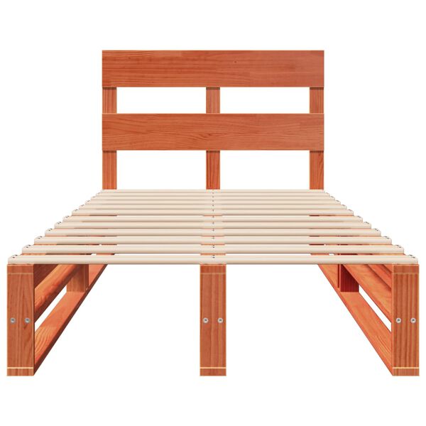 vidaXL gulta bez matrača, vaska brūnas, 90x190 cm, priedes masīvkoks