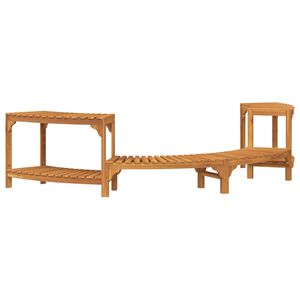 vidaXL Karstās vannas apmale pusapaļā Brūna 252 x 112 x 55,5 cm